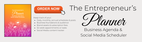 graphic banner for the Entrepreneurs Planner available on Amazon