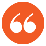 quotation quotation mark in orange circle