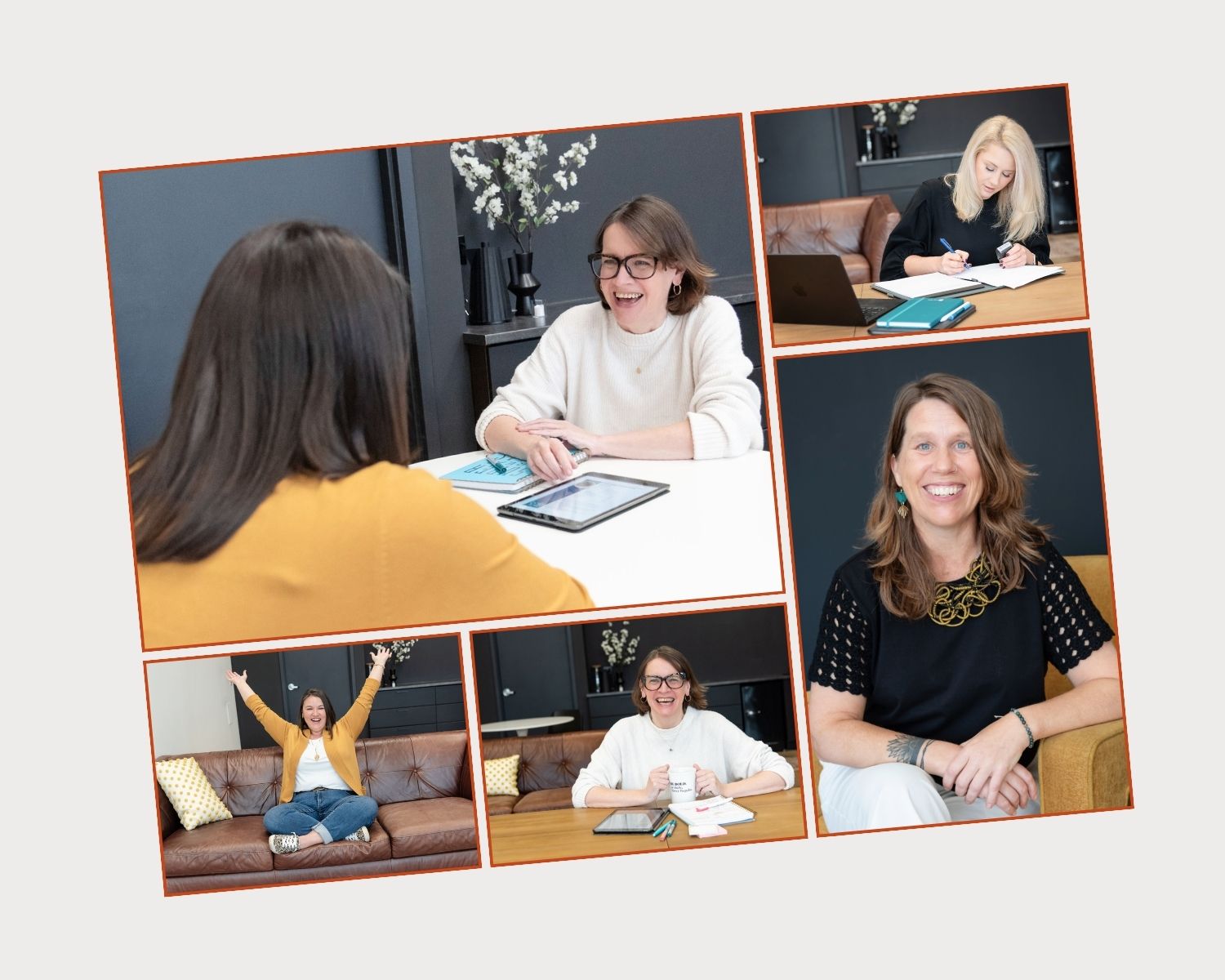grid of 4 women from a mini session day